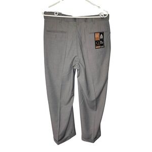 NEW Haggar 34x27.5 Gray Straight Fit No Iron Permanent Crease Expanding Waist